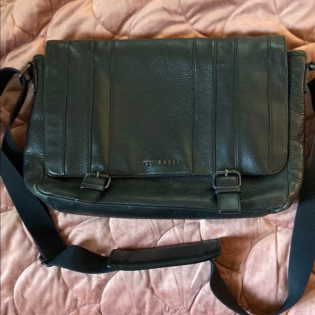 Ted Baker Black Messenger Bag With Adjustable Strap